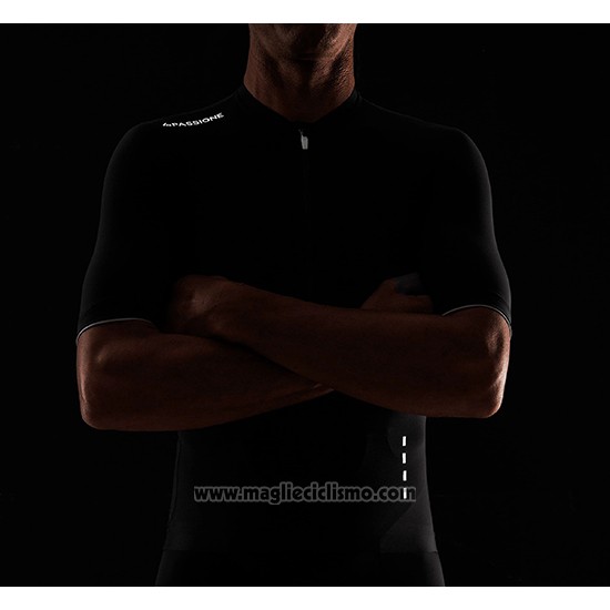 2019 Abbigliamento Ciclismo La Passione Nero Bianco Manica Corta e Salopette